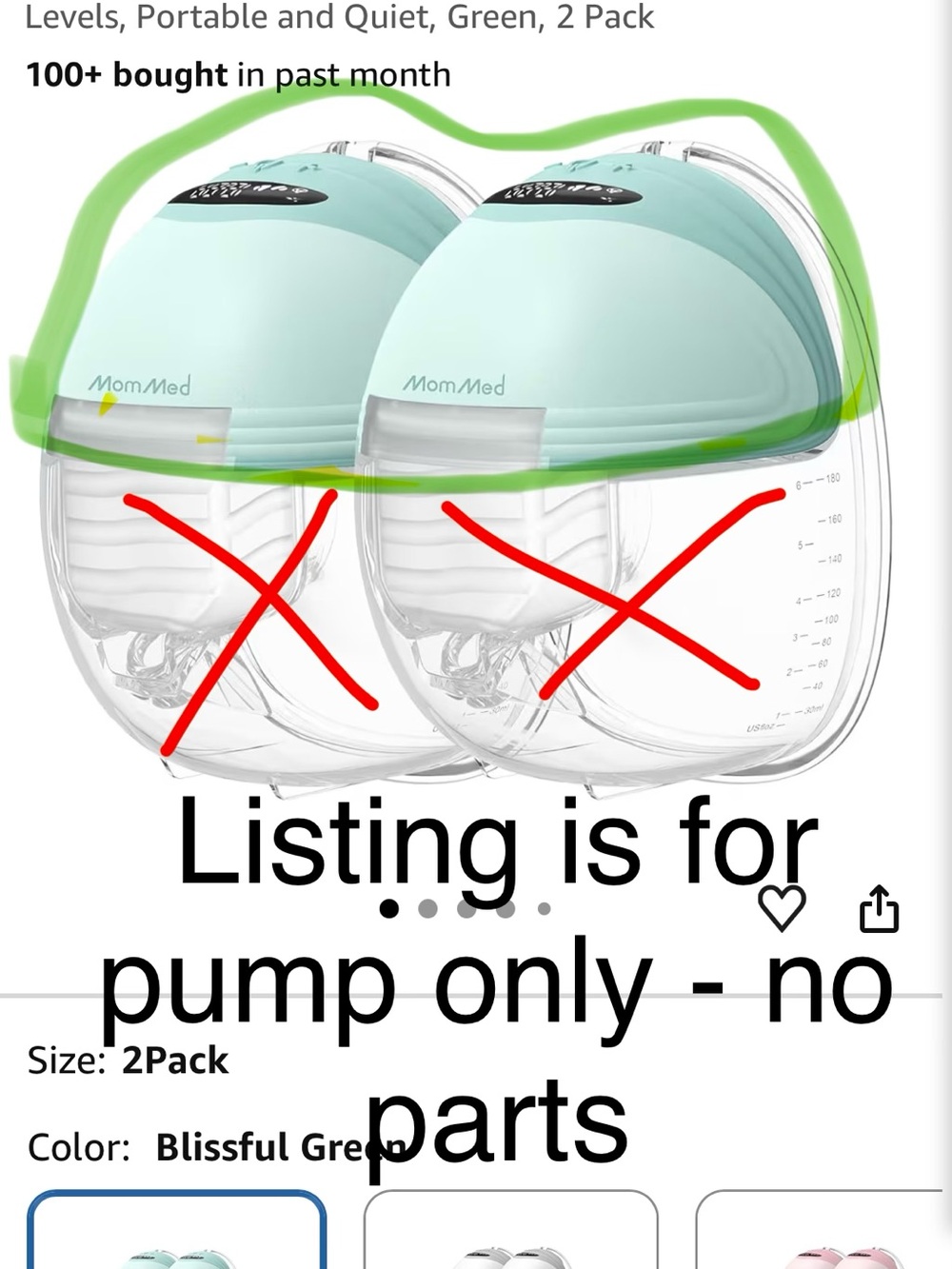 Mommed Wearable portable in-bra Breast Pump - pumps only - Picture 5 of 6